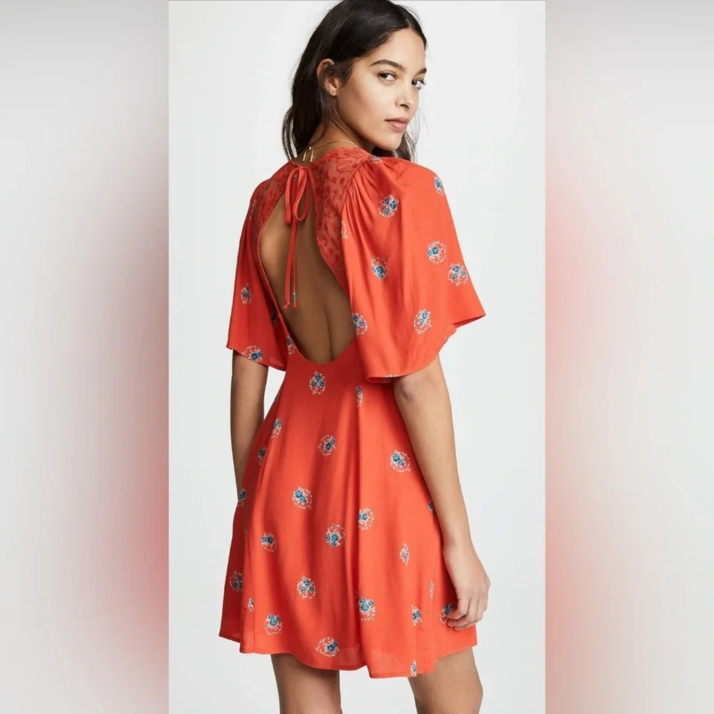 Free People Mockingbird Open Back Mini Dress - Picture 2 of 8